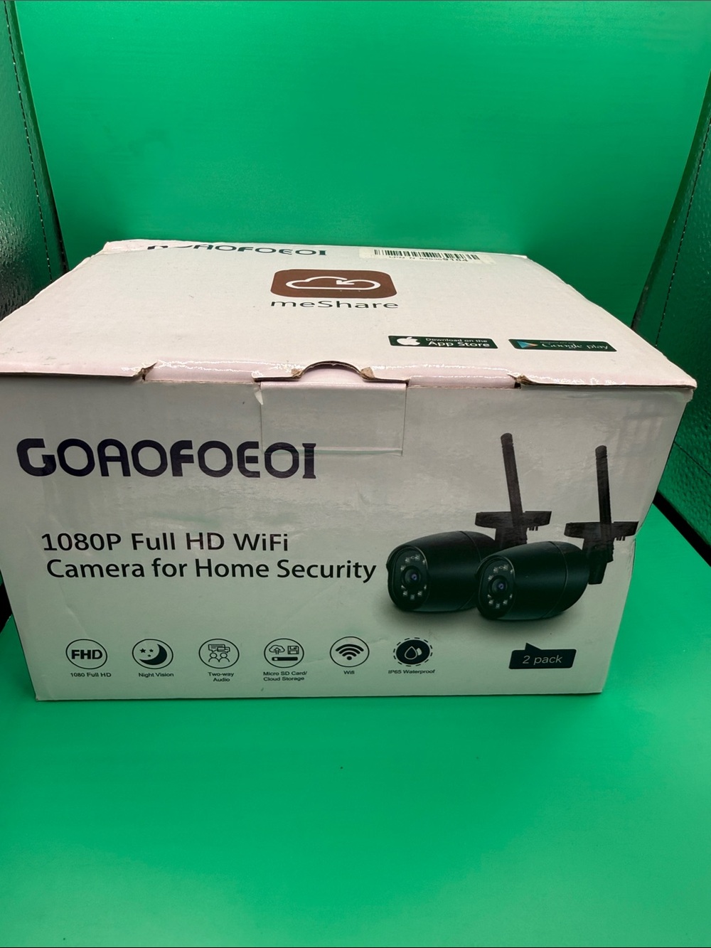 GOAOFOEOI 1080P Full HD WiFi Home Security Cameras - Black